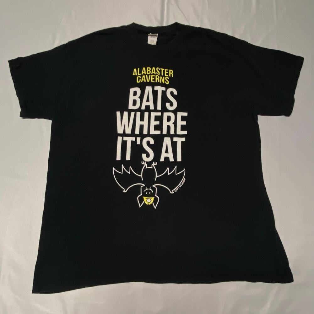 Vintage Alabaster Caverns T Shirt Caves Bats Are Where It's At Size XL Gildan